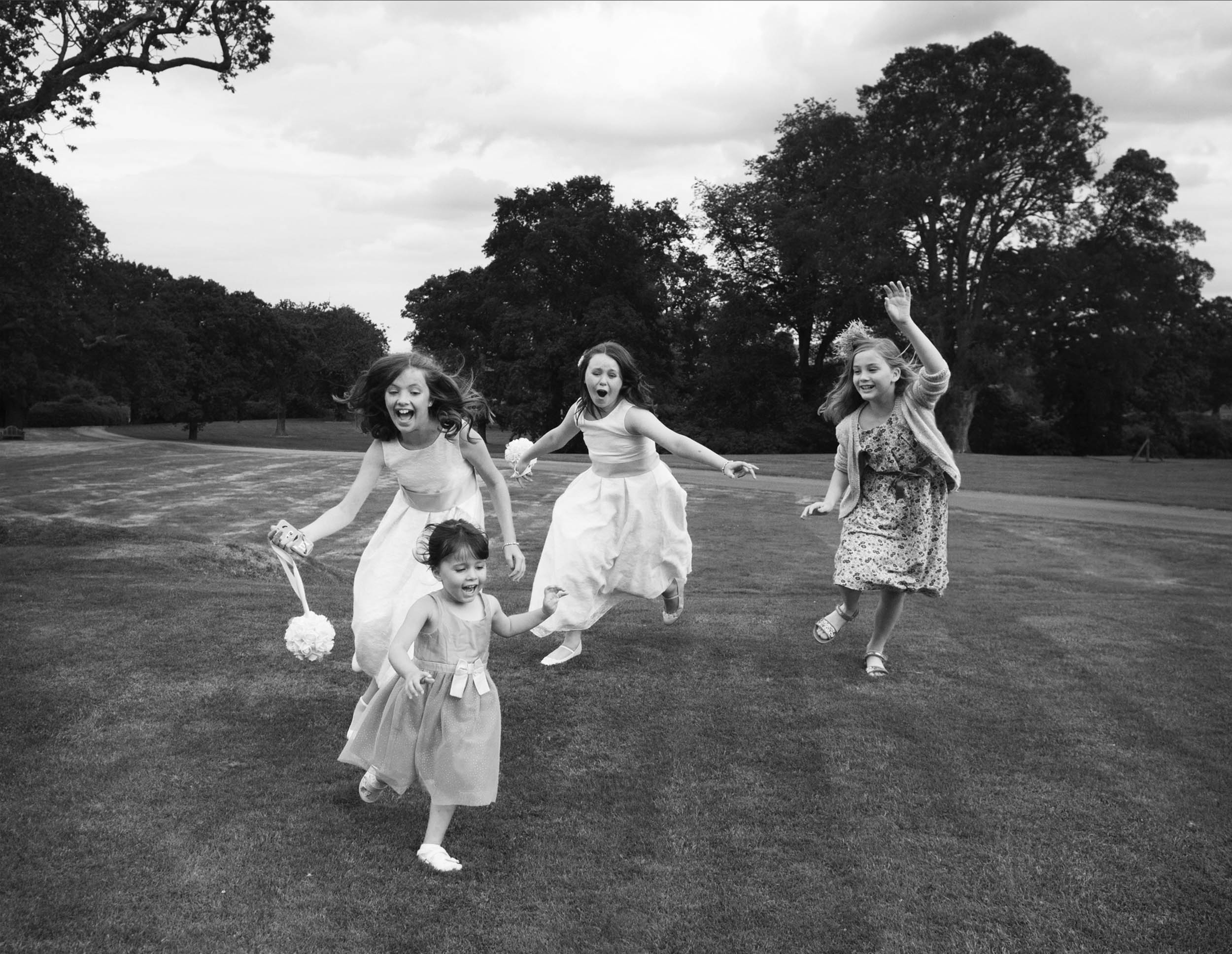Kids running at Dundas Castle wedding Dundas Castle wedding photography