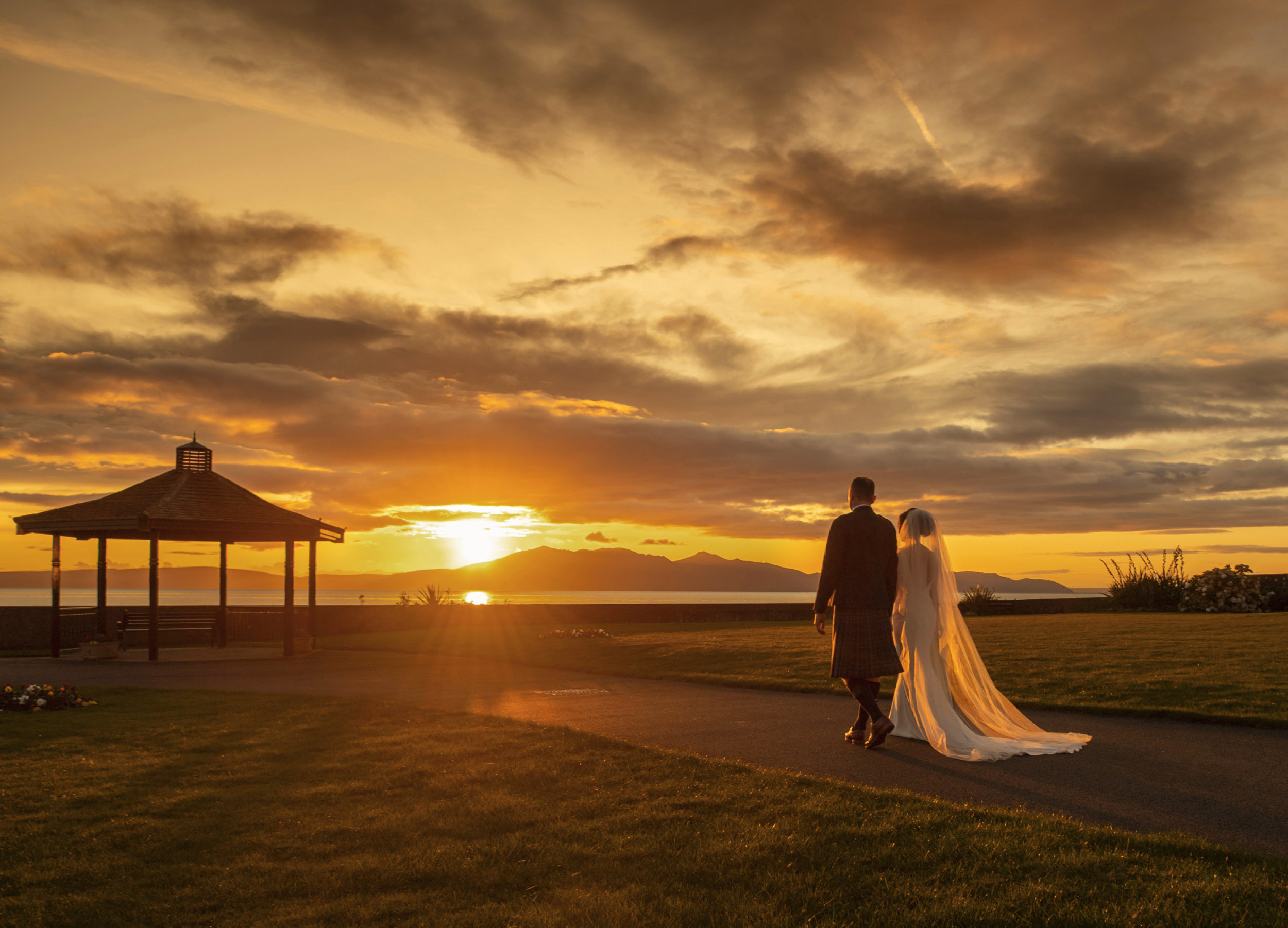 Seamill Hydro sunset wedding image